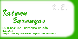 kalman baranyos business card