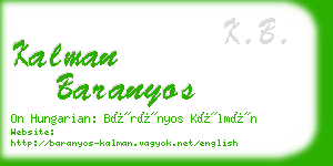 kalman baranyos business card